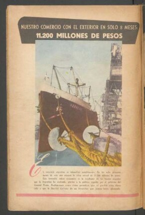 Nuestro comercio con el exterior en solo 8 meses: 11200 millones de pesos
