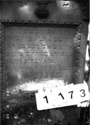 Grabstein 1173 (Index: 100098625) Maße HxBxT: 122x65x20 cm Symbolik: Levitenkanne: Grabstein 1173 (Detailaufnahme)