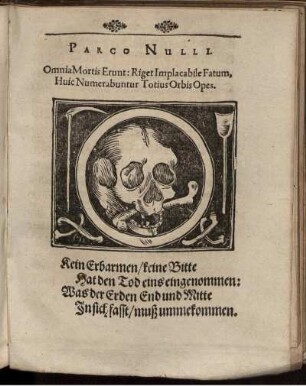 Parco Nulli [1 elegisches Distichon in lat. Sprache mit dt. Übers.]