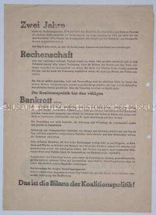 Propagandaflugblatt der KPD zu den Gemeindewahlen in Hessen 1948