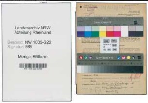 Entnazifizierung Wilhelm Menge , geb. 10.02.1915 (Milchhaendler)