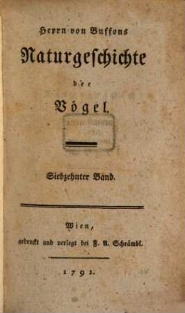 Herrn von Buffons Naturgeschichte der Vögel, 17