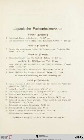 Japanische Farbenholzschnitte (Nr. 1-337)