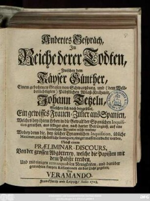 Gespräch 2: Gespräch Jm dem Reiche der Todten ...
