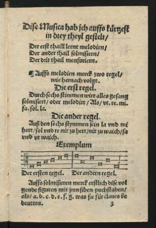 Dise Musica hab ich auffs kürtzest in drey theyl gestelt ...