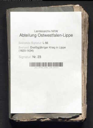 Schriftwechsel des regierenden Hauses mit der erbherrlichen Linie Lippe-Brake über die Kriegsläufte