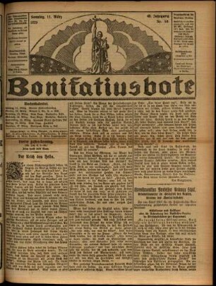 Ausgabe vom Sonntag, den 11. März 1923.