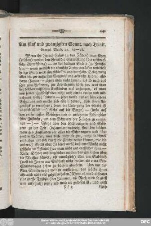Am fünf und zwanzigsten Sonnt. nach Trinitat.