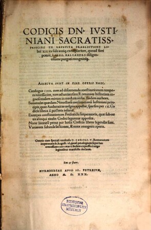 Codicis Dn. Ivstiniani Sacratiss. Principis Ex Repetita Praelectione Libri XII