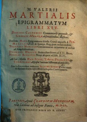 Epigrammatum libri XIV.