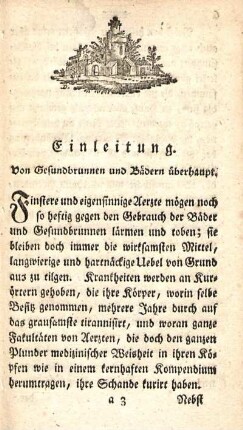 Einleitung. Von Gesundbrunnen und Bädern überhaupt.