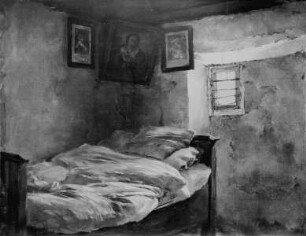 Oberbayerische Bauernstube mit Bett
