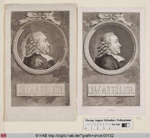 Rechts: Porträt des Wilhelm Abraham Teller