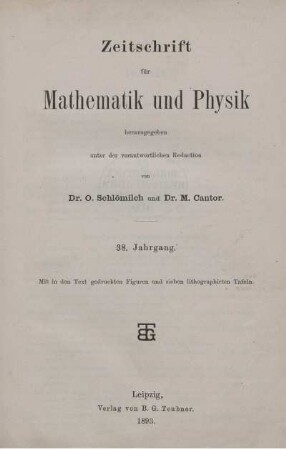 38: Zeitschrift für Mathematik und Physik