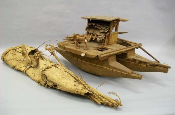 Model of a double hull boat