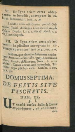 Domus Septima. De Festis Sive Paschatis.