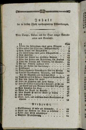 Inhalt der in diesem Theile vorkommenden Abhandlungen.