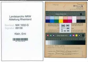 Entnazifizierung Erni Klein, geb. 07.11.1919 (Kaufmann)