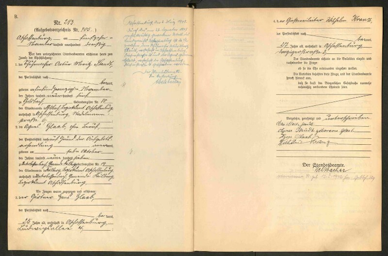 Standesamtsbuch der Stadt Aschaffenburg: Eheschließungen 252/1930 - 130/1931