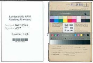 Entnazifizierung Erich Kroemer , geb. 30.04.1889 (Lehrer)