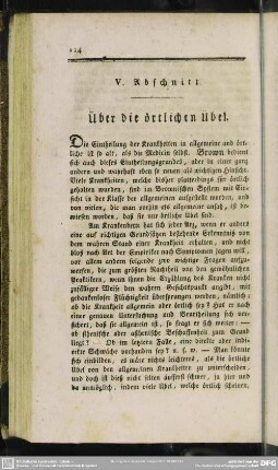 V. Abschnitt. Über die örtlichen Übel