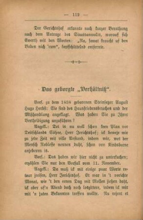 Das geborgte "Verhältniß"