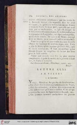 (Lettre CLXI - CLXX)