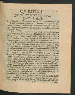 Quaestio II. Quid Sit Notitia Dei Naturalis.