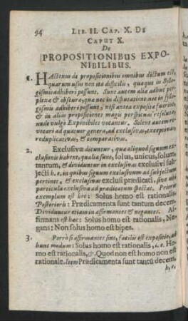 Caput X. De Propositionibus Exponibilibus.