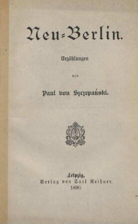 Neu-Berlin : Erzählungen
