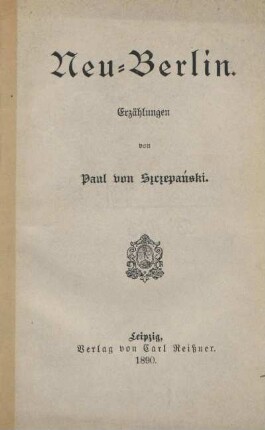 Neu-Berlin : Erzählungen