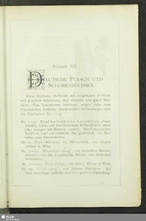 Schrank XV. Deutsche Pürsch- und Scheibenbüchsen