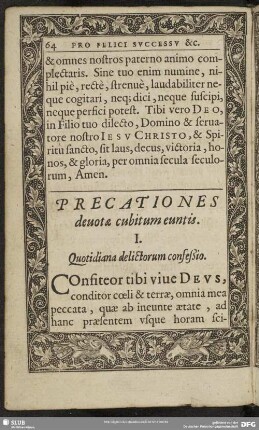Precationes devotae cubitum euntis