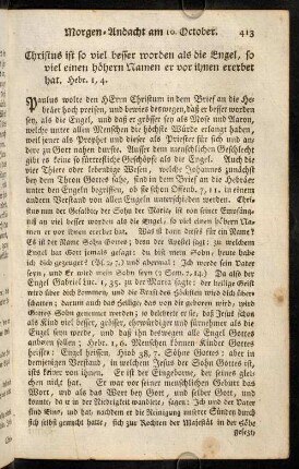 413-424, Morgen-Andacht am 10. October. - Abend-Andacht am 12. October.