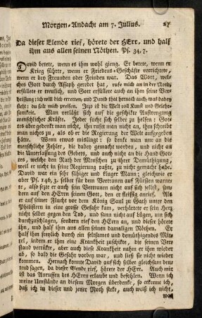 27-28, Morgen-Andacht am 7. Julius. - Abend-Andacht am 9. Julius.