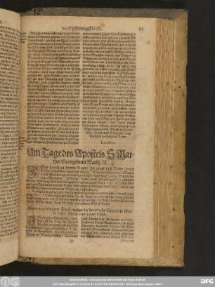 Am Tage des Apostels S Matthie/ Evangelium Matth. 11.