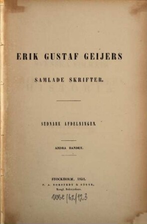 Erik Gustaf Geijers Samlade skrifter. 2,2