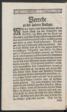 Vorrede zu der andern Auflage