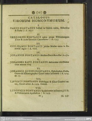 Catalogus Virorum Homonymorum