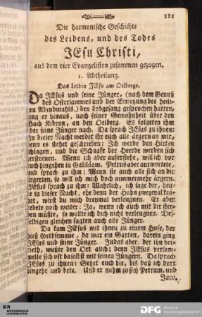 Die harmonische Geschichte des Leidens, und des Todes JEsu Christi