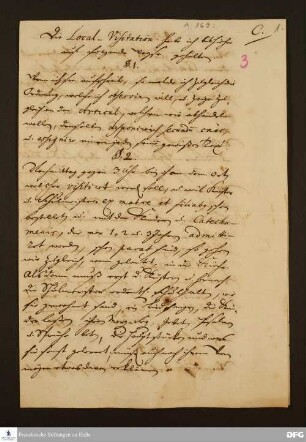 Bericht von Johann Porst über seine Verfahrensweise bei Lokalvisitationen.