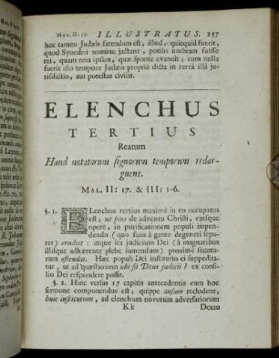 Elenchus Tertius Reatum Haud notatorum signorum temporum redarguens.
