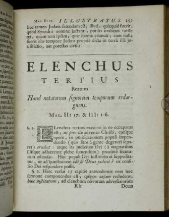 Elenchus Tertius Reatum Haud notatorum signorum temporum redarguens.