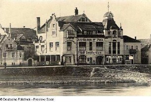 Dresden-Laubegast, Laubegaster Ufer 22. Vergnügungs-Park "Stadt Amsterdam" (1889; R. Uebe). Elbseite