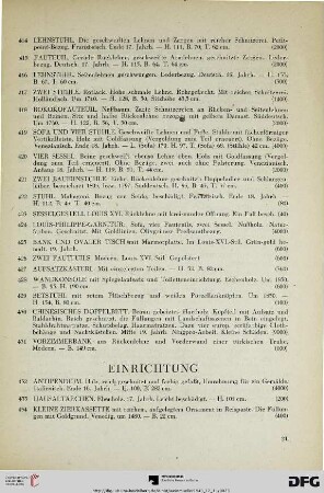 Einrichtung (Nr. 432-477)