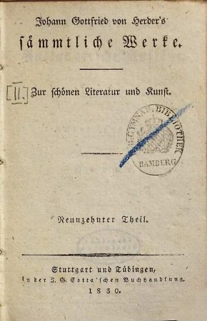 Johann Gottfried von Herder's antiquarische Aufsätze
