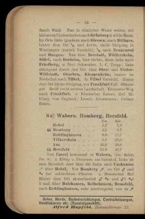 8a) Wabern, Homberg, Hersfeld