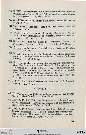 XIII. Textilien (Nr. 688-719)