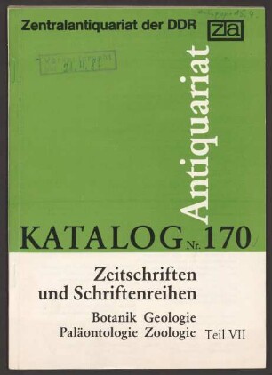 Nr. 170: Zeitschriften und Schriftenreihen