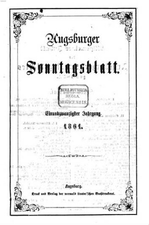 Augsburger Sonntagsblatt. 1861